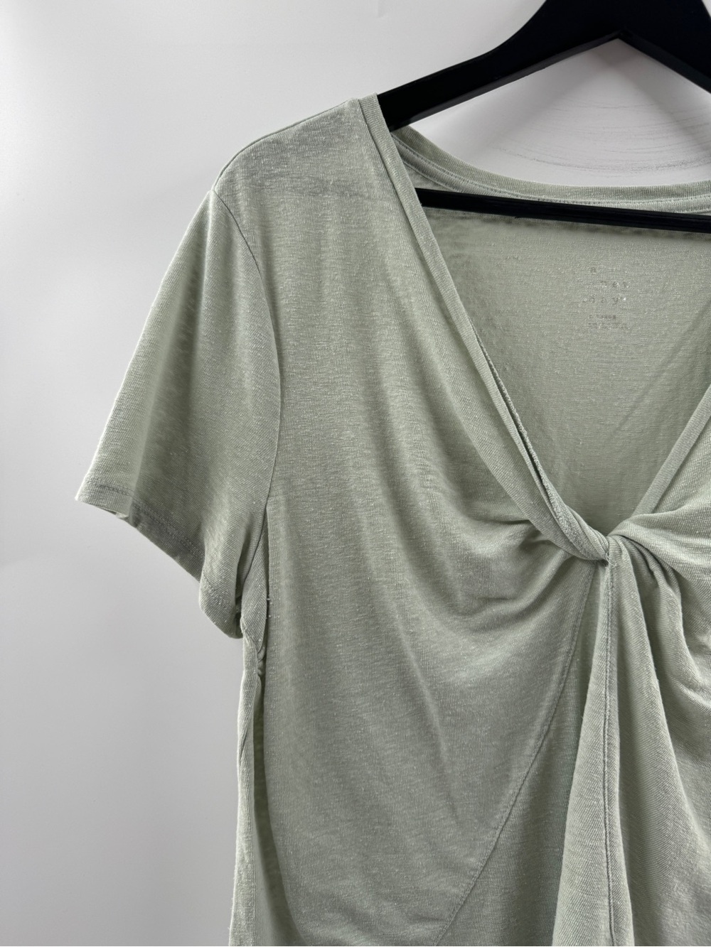 A New Day Seafoam Green Twist Knot Top Women's XL Linen Blend - Picture 2 of 8